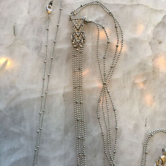 ROCKSBOX LAYERED Necklace Pendant Fringe Necklace! - Picture 1 of 9